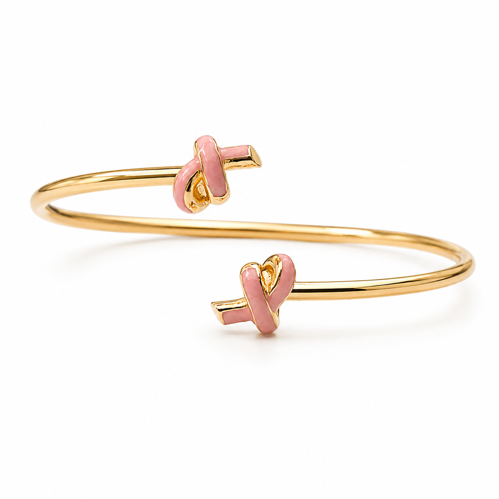 Adjustable Pink Knot Bangle