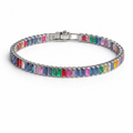Colored Silver Tennis Bracelet