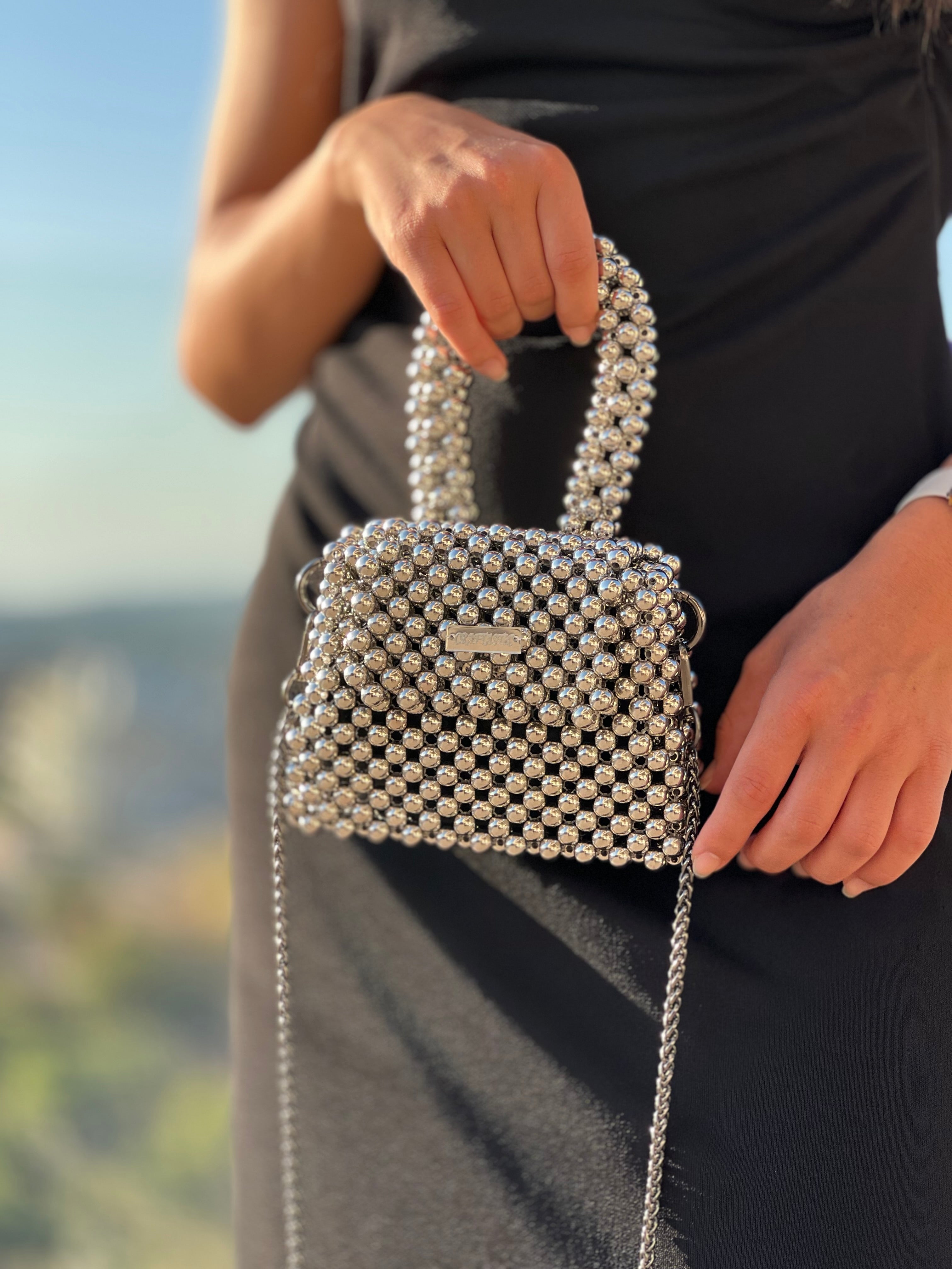 “SILVIQUE” Handmade Beaded Bag
