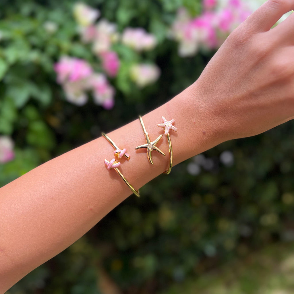 Adjustable Pink Knot Bangle