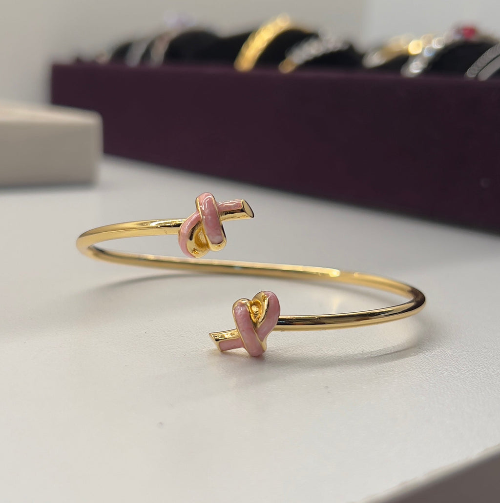 Adjustable Pink Knot Bangle