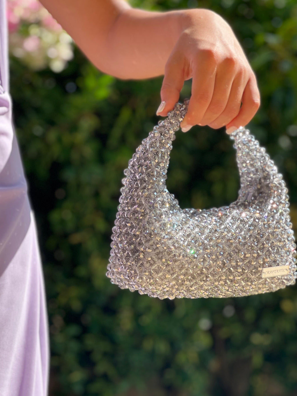 “Celestial Aura” glass crystals bag
