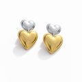 Two-Tone Heart Earrings