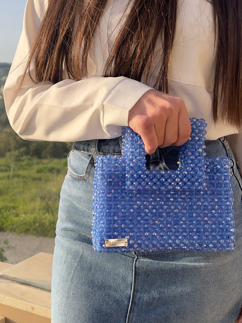 “Oceana” Glass Crystals Bag