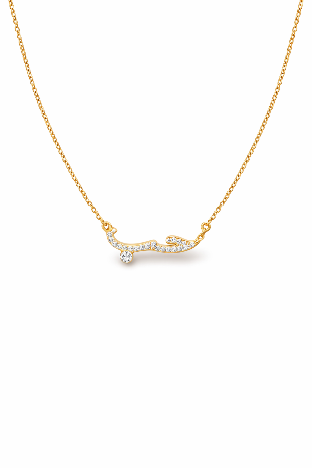 Elegant حب Zircon Pendant – 18K Gold Plated