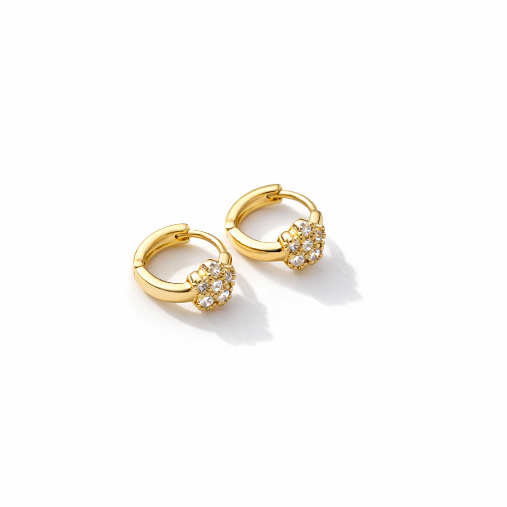Zircon Flower Mini Hoops