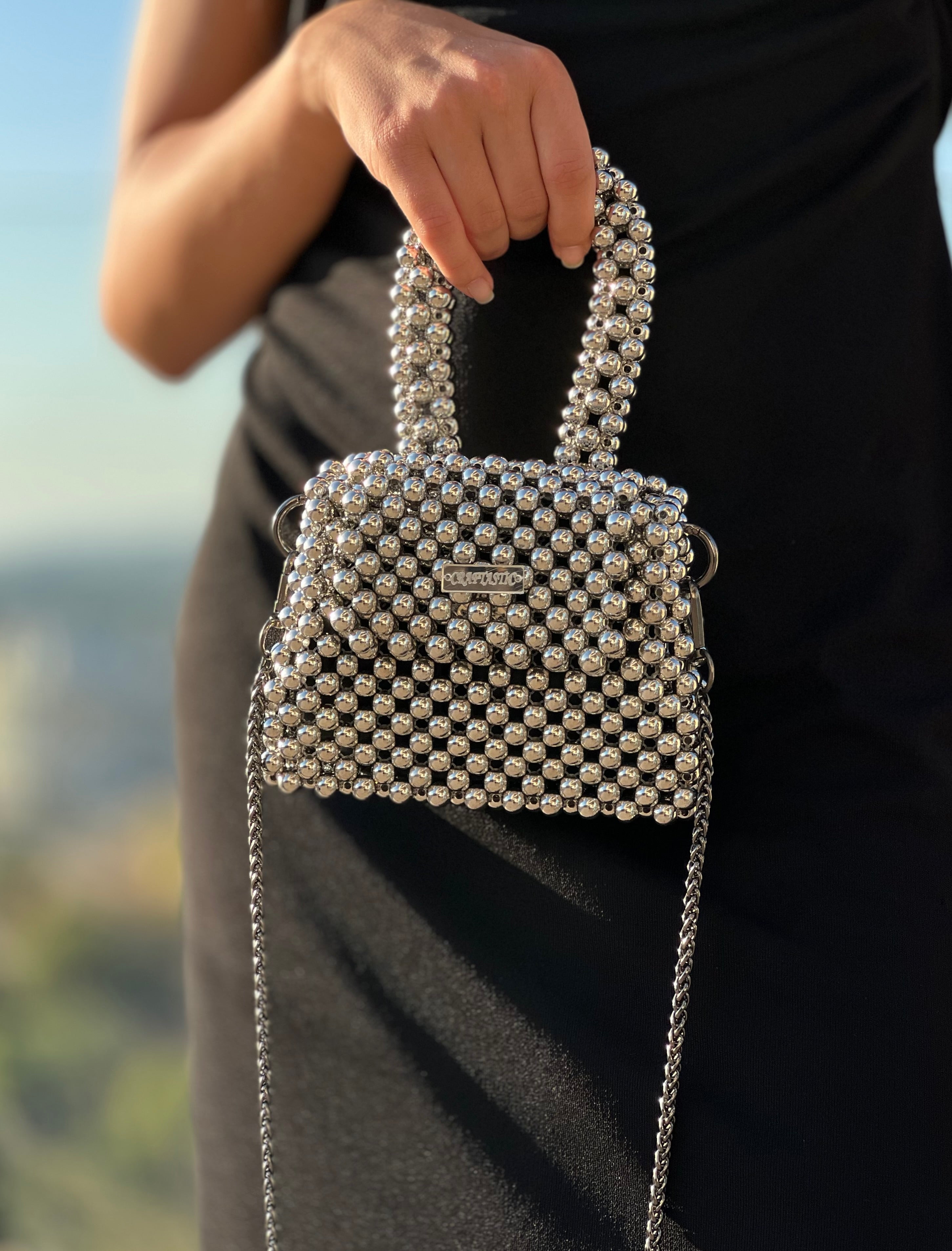 “SILVIQUE” Handmade Beaded Bag