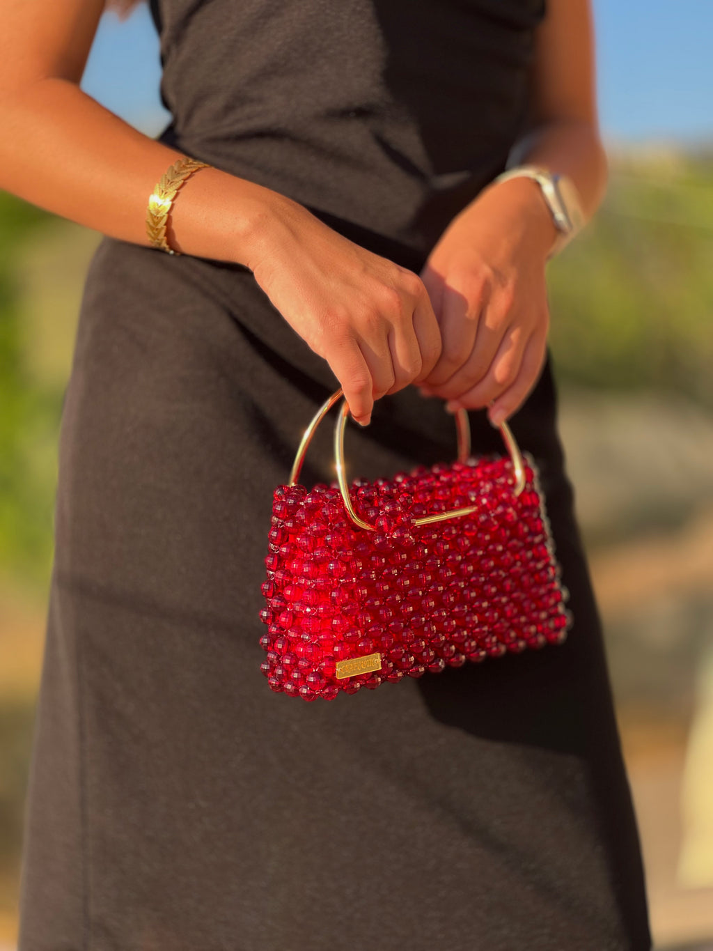 “Burgundy Luxe” Handmade beaded bag