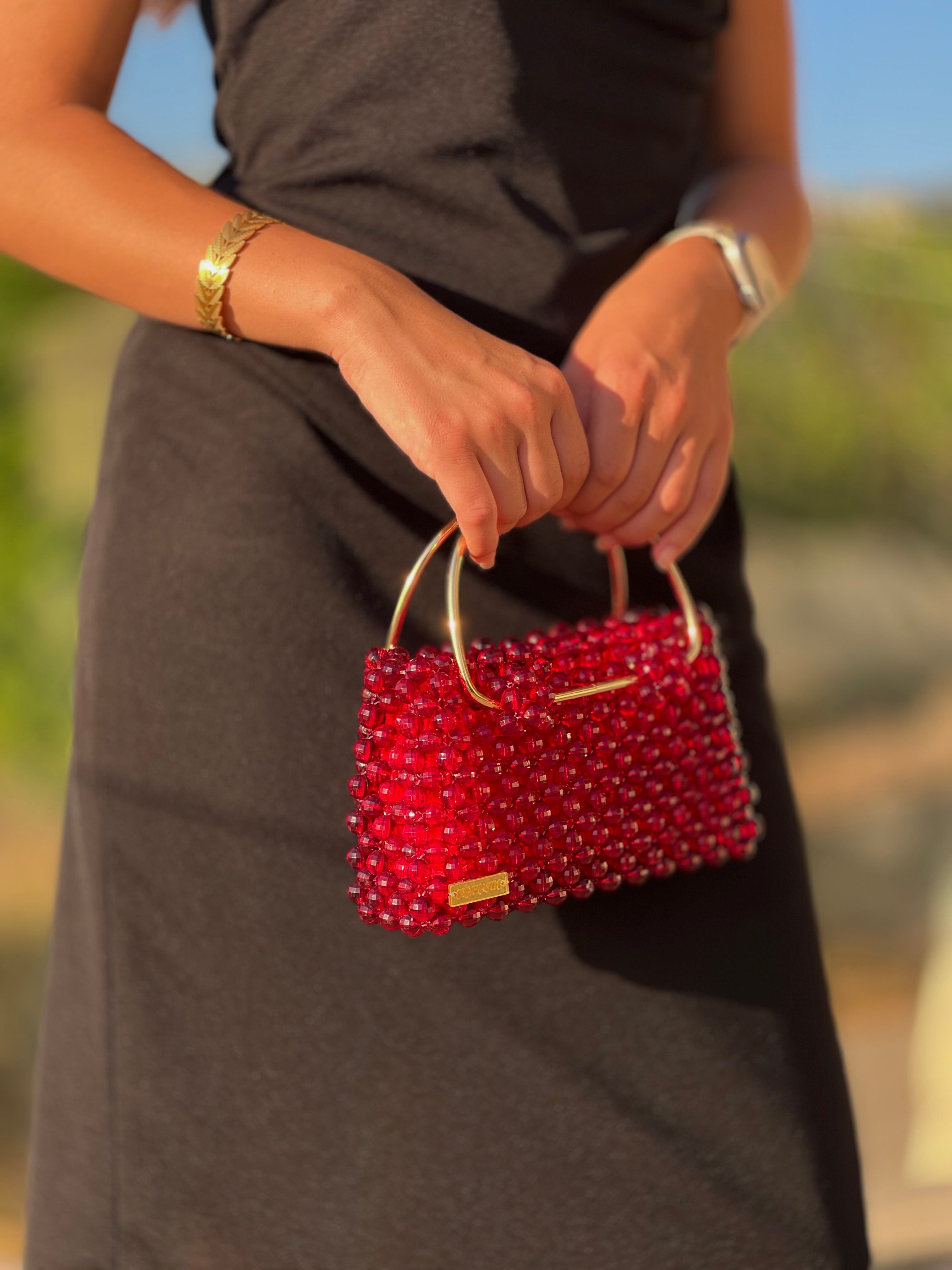 “Burgundy Luxe” Handmade beaded bag