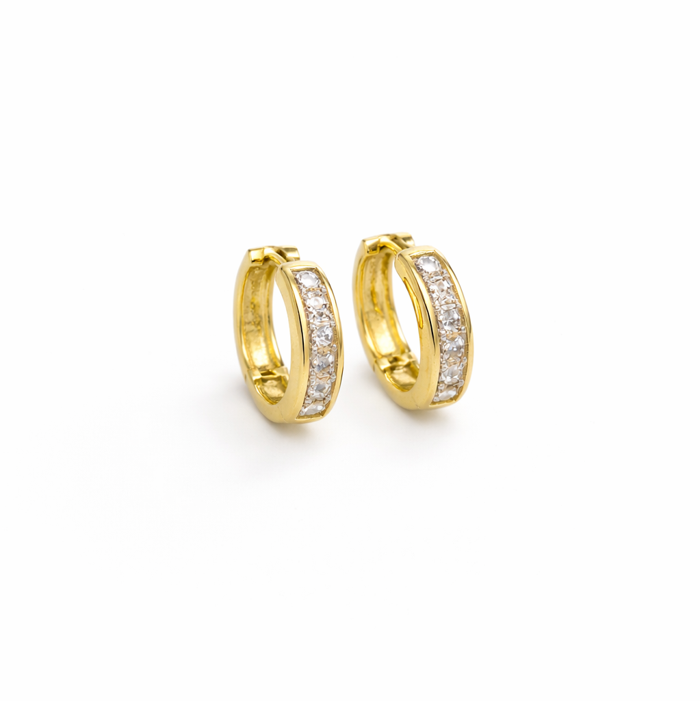 Square Zircon Small Hoops