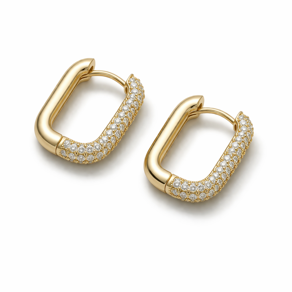 Gold Zircon Earrings