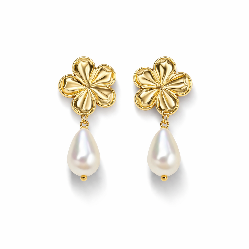 Golden Pearl Earrings