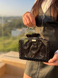 “Noir Satiné” Beaded Bag