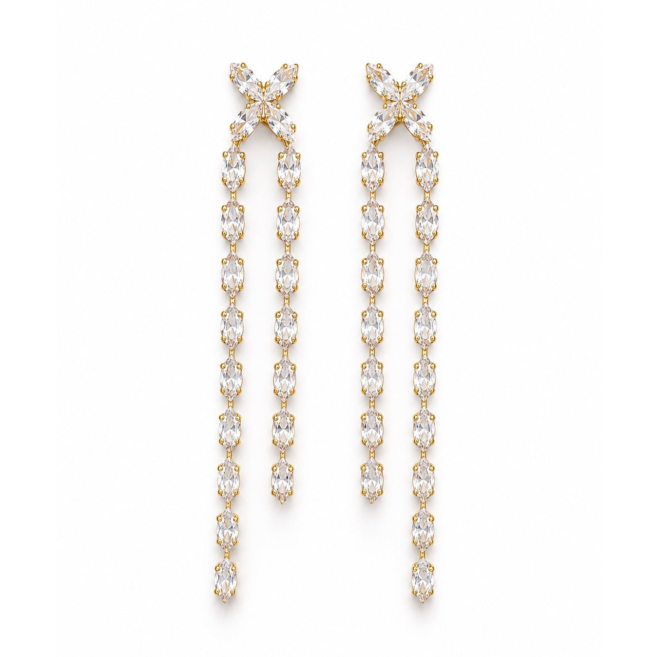 Zircon drop earrings