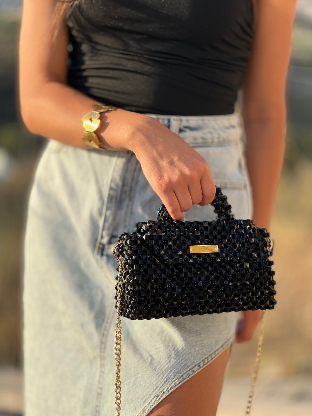 “Noirée” beaded bag