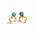 Golden Marble Turquoise Earrings