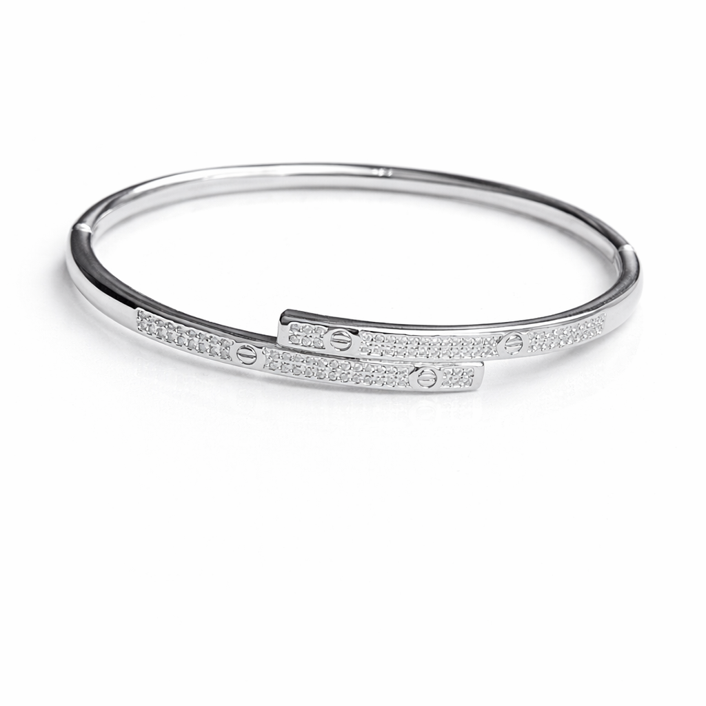 Silver Zircon Bangle