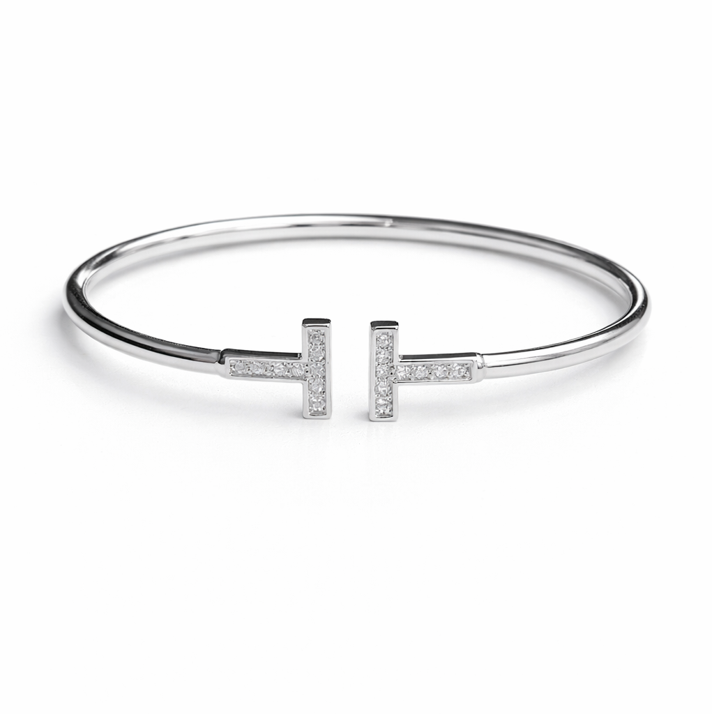 Adjustable silver Bangle