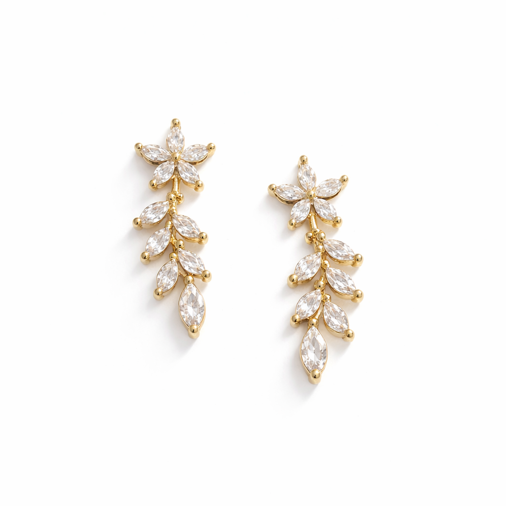 Elegant Flower Zircon Earrings