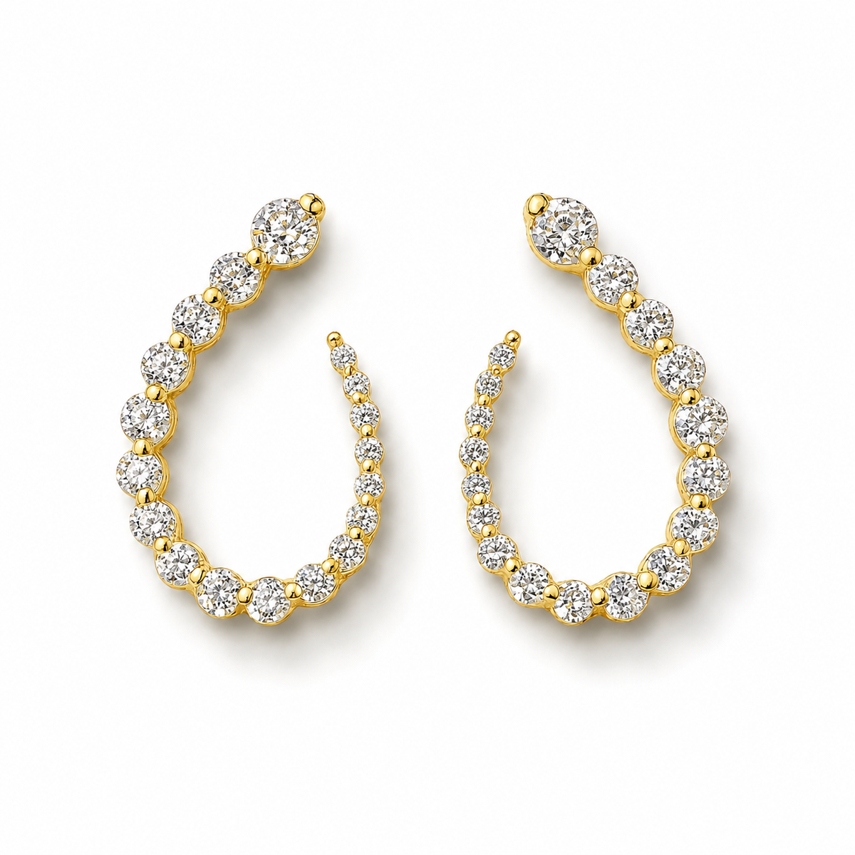 Gold - Zircon Earrings || waterproof