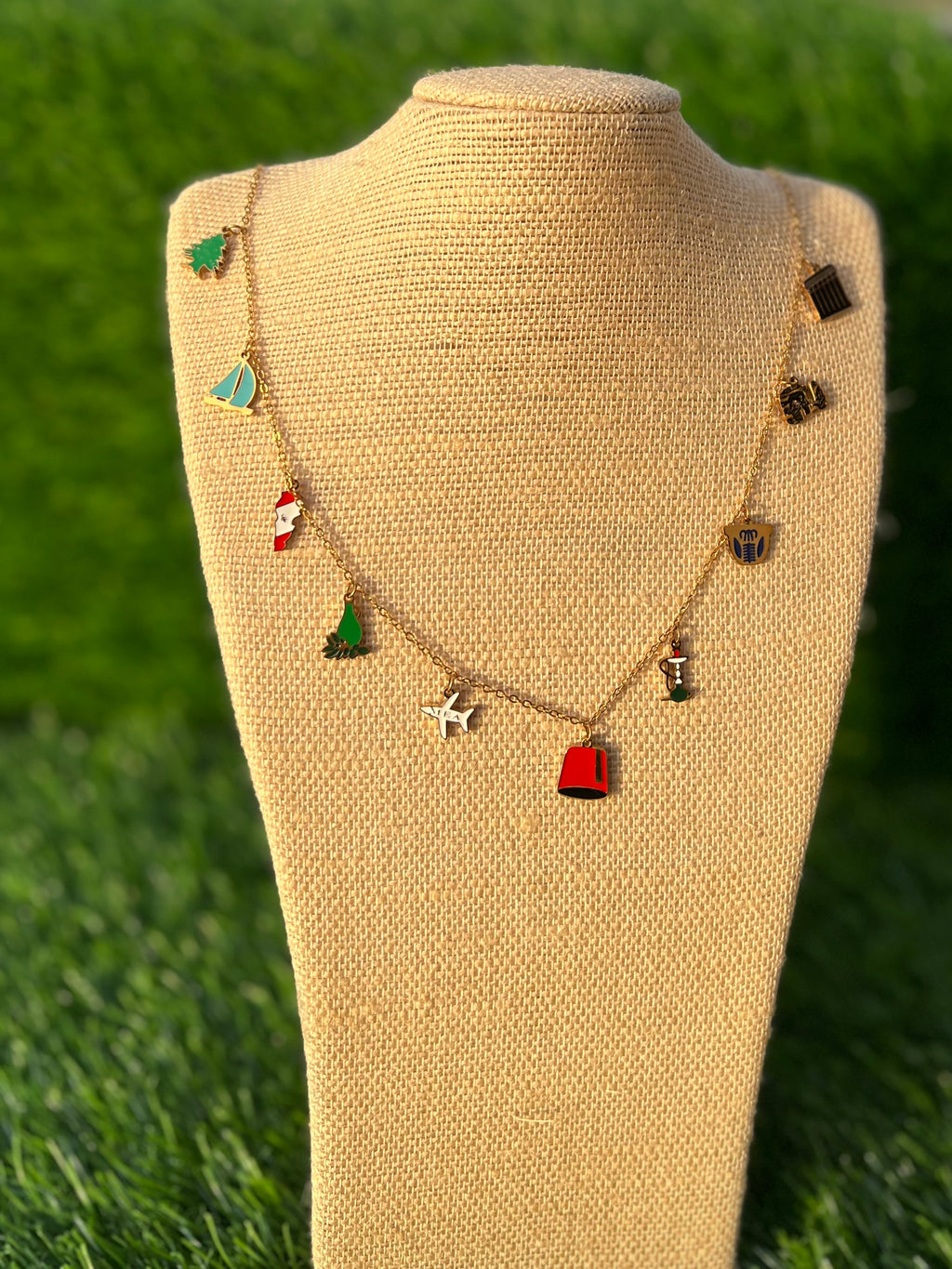 Cultural Chic : Long Necklace with Lebanese-Inspired Charms