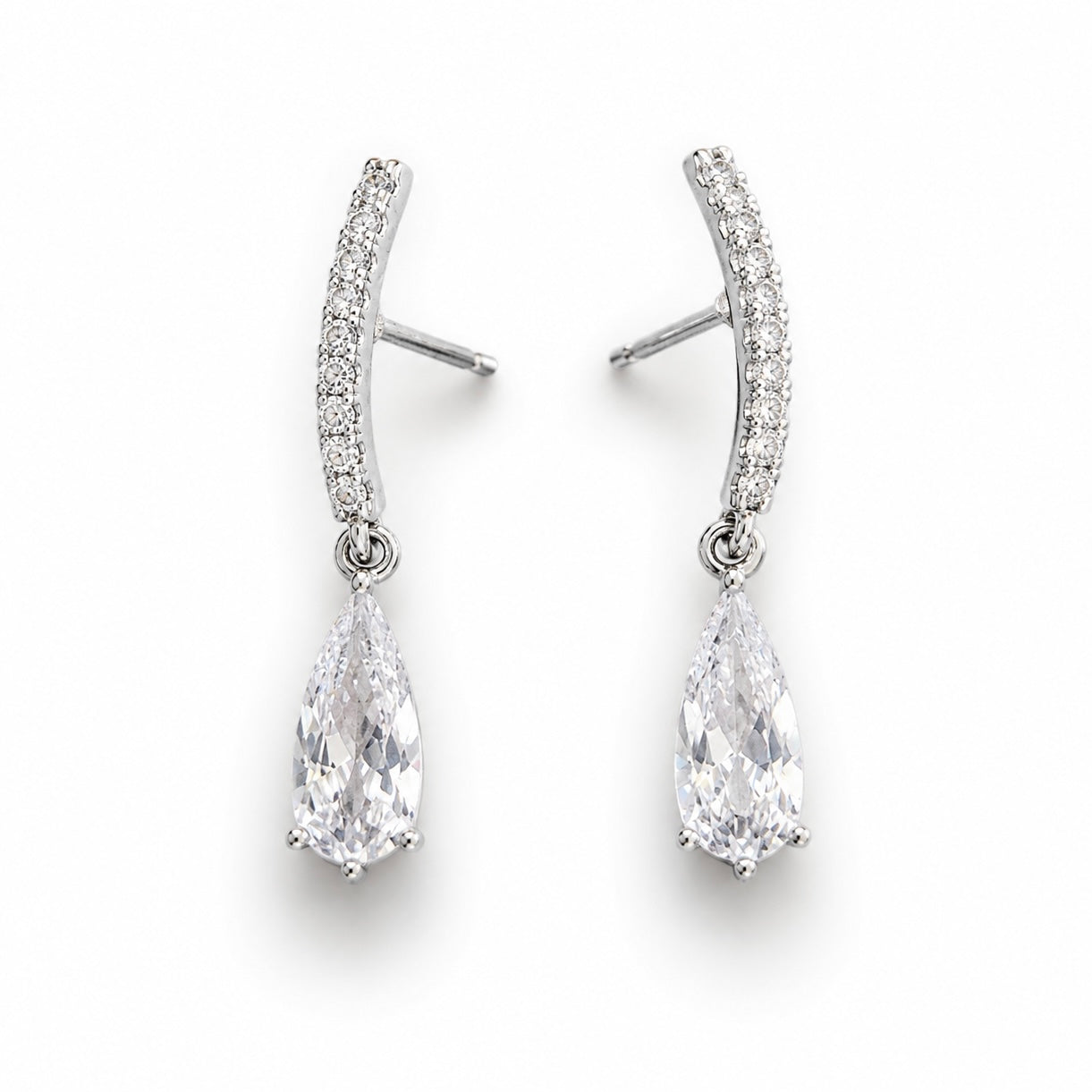 Silver Drop Earrings - waterproof