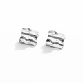 Waved Losange Silver Earrings