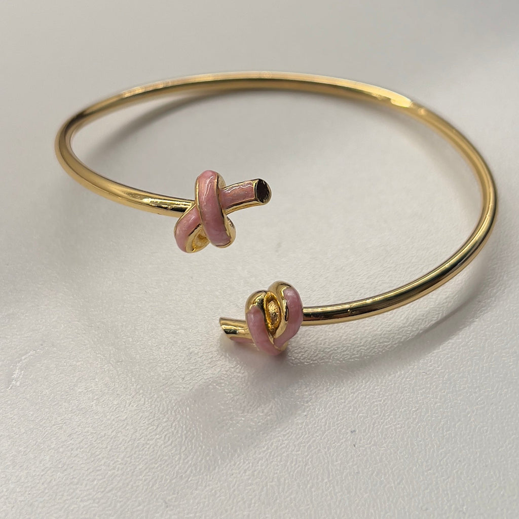Adjustable Pink Knot Bangle