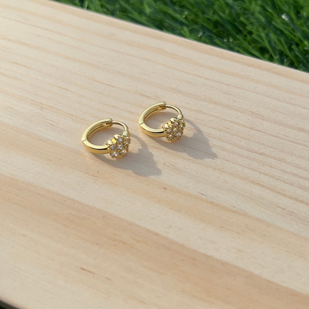 Zircon Flower Mini Hoops