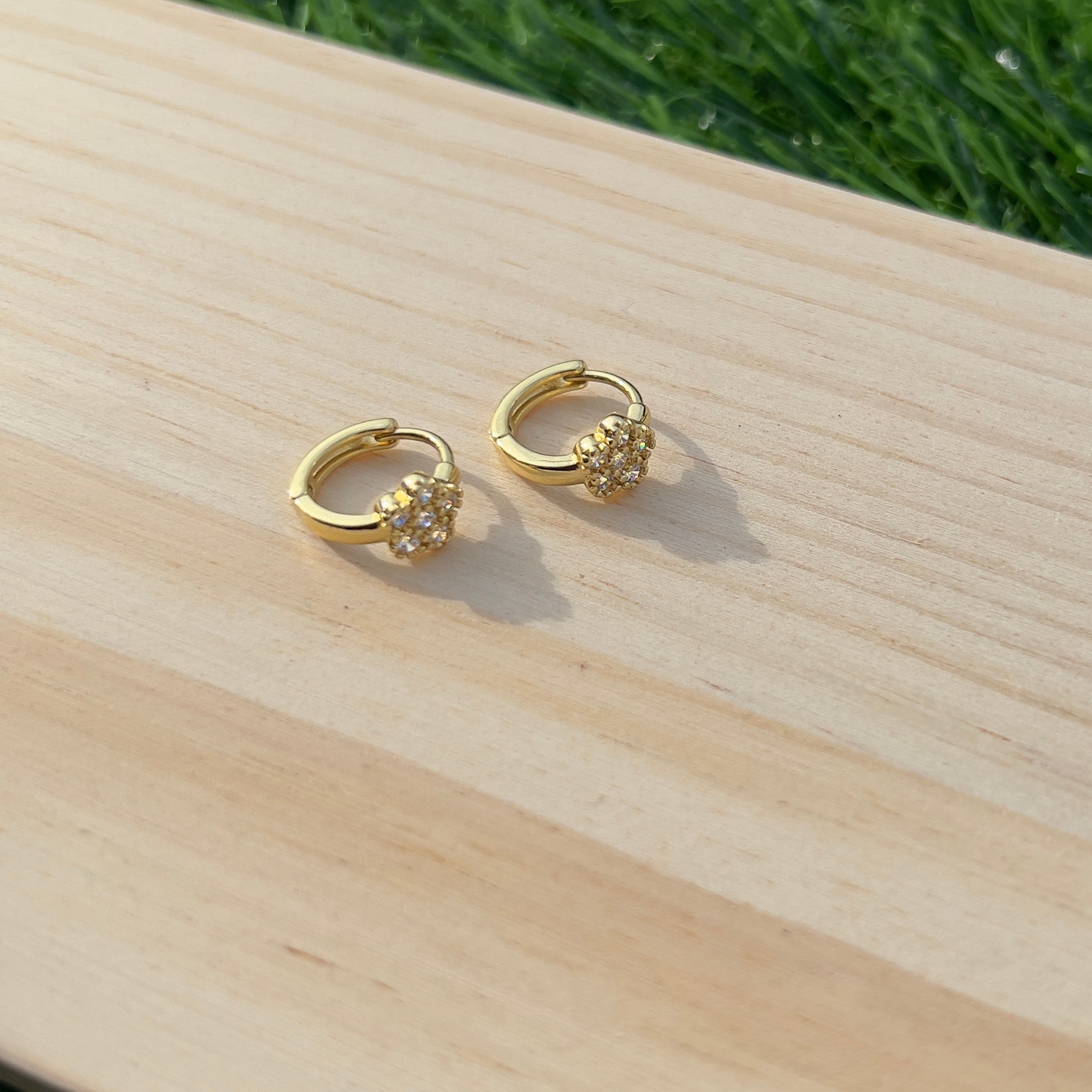 Zircon Flower Mini Hoops