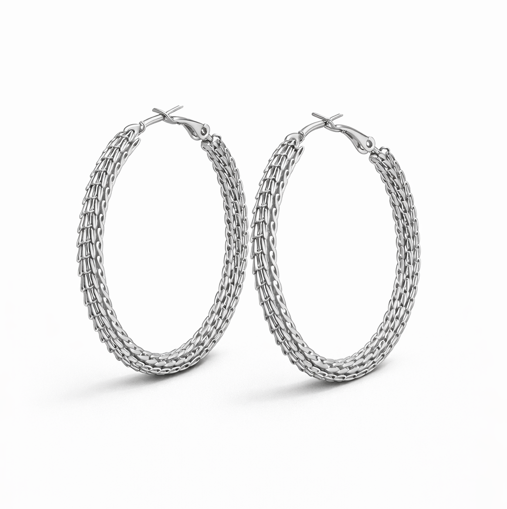Silver Big Hoops