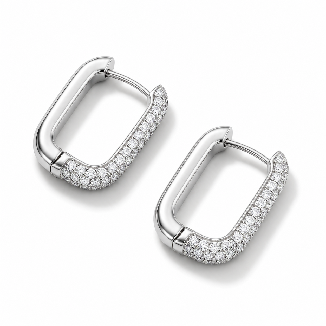 Zircon Silver Earrings - waterproof