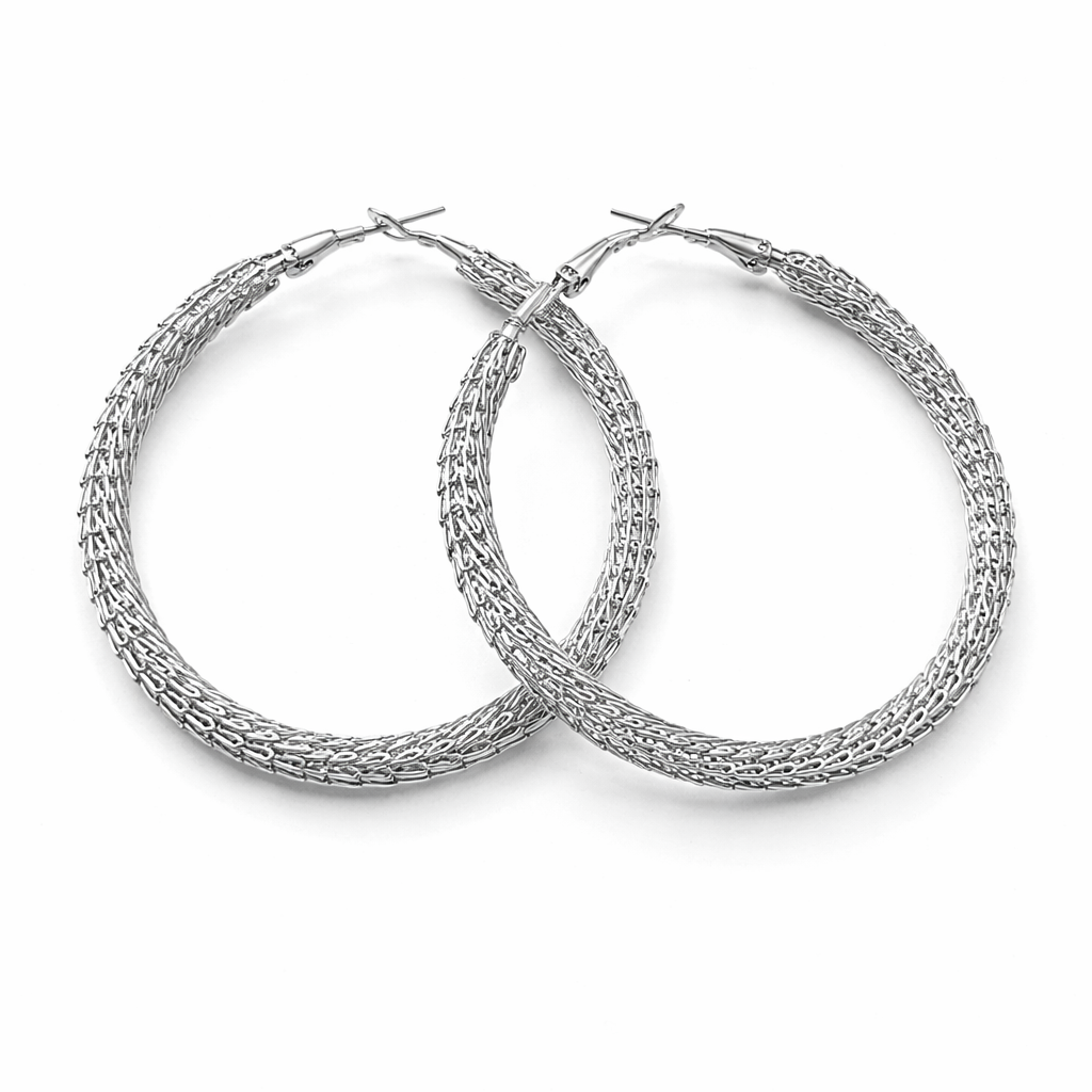 Silver Big Hoops