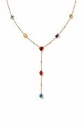 Color Gem Drop Necklace